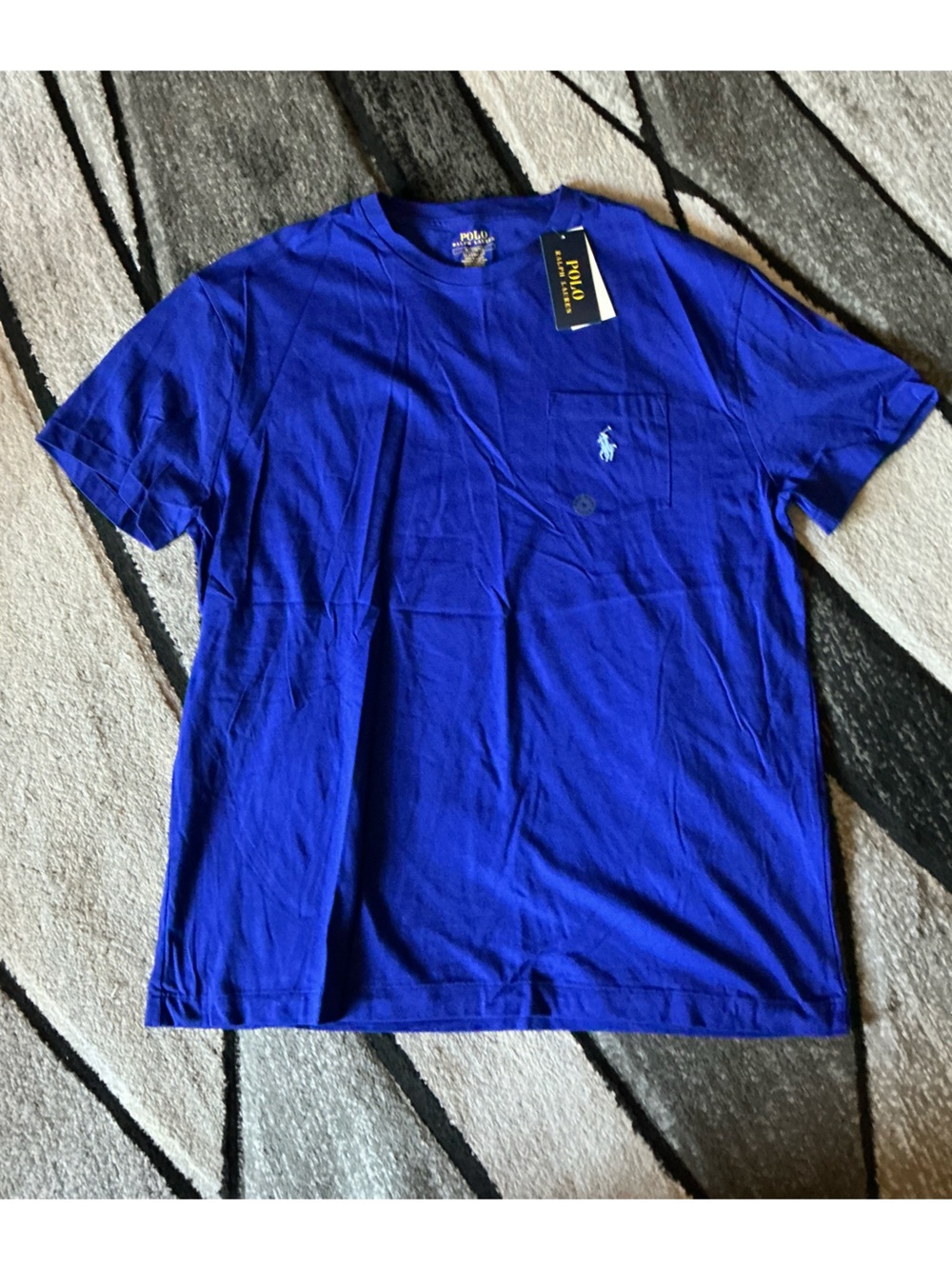 Size Medium - Polo Ralph Lauren Blue Classic Fit Pocket Cotton Tee Shirt